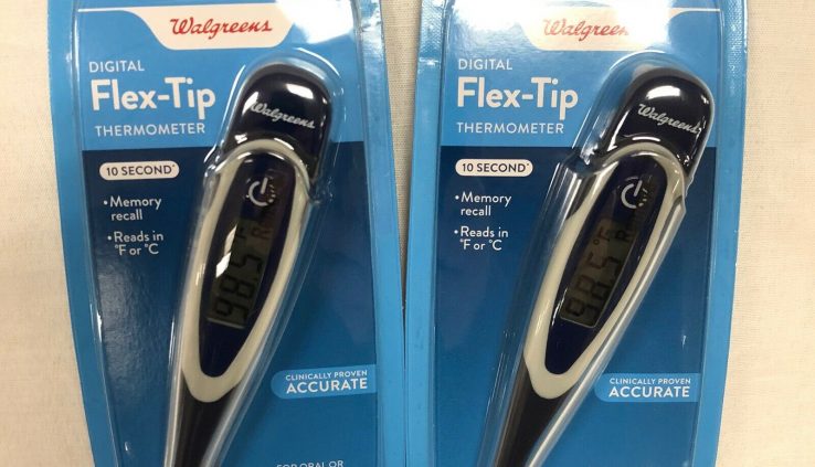 2 Walgreens Digital Flex-Tip Thermometers New Sealed 10 2d Oral or Rectal
