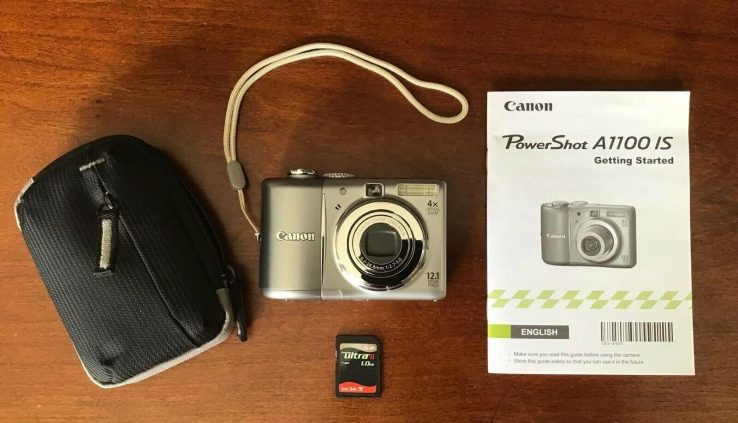 Canon PowerShot A1100 IS Digital Digicam 12.1MP with Memory Card and Case