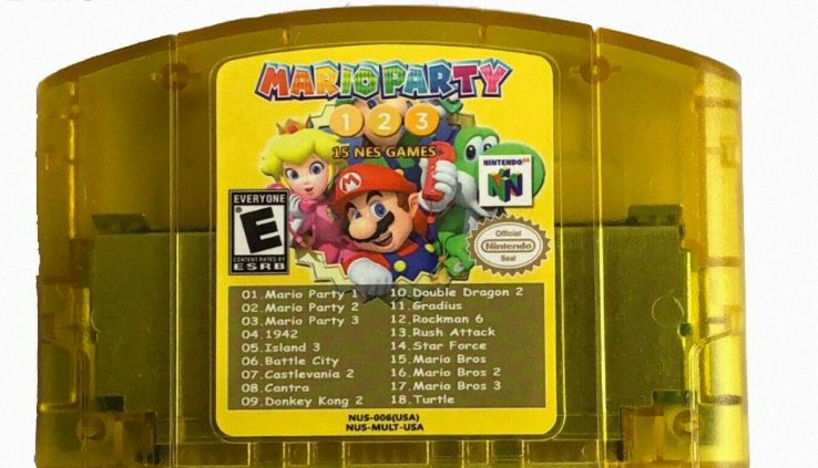 Nintendo N64 18 in 1 Card Mario Celebration 1 2 3 Aggregation +15 NES Model US Card