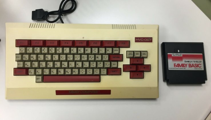 Nintendo Famicom FAMILY BASIC Keyboard HVC-007 W/cartridge Tested Japan #170