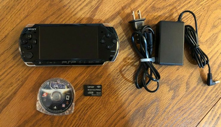 Sony PSP 3000 3001 Gloomy Handheld Console 32GB Sport Bundle With Video games WOW LOOK!!