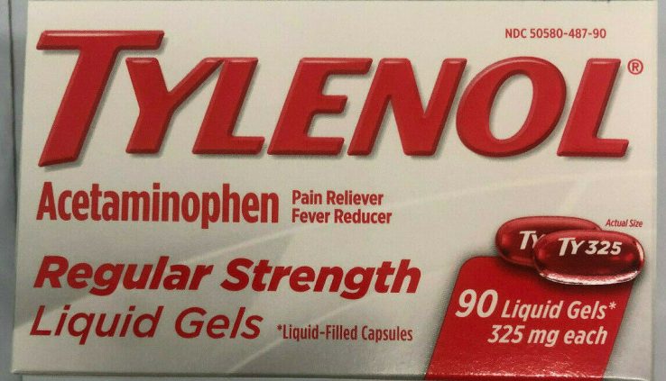 Tylenol Standard Energy 325mg 90 Rely Liquid Gels -Expire Date 03-2020