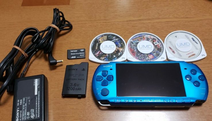 Sony PSP 3000 Vibrant Blue Handheld Console Very Appropriate Situation!