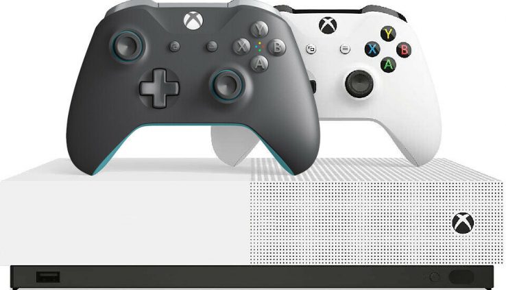 Microsoft Xbox One S 1TB All-Digital Model Console with Grey/Blue Controller