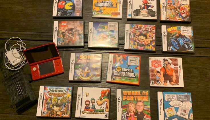 Nintendo DS With 15 Games And Carryinv Case