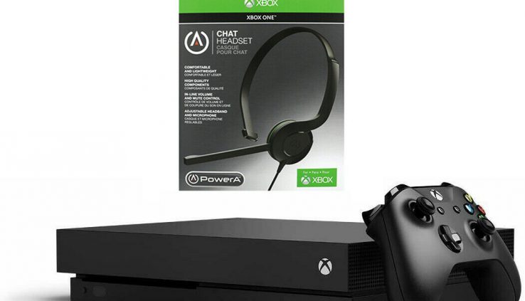 Xbox One X 1TB 4K Video Sport Console with PowerA Chat Headset Bundle