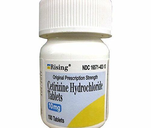 Rising Cetirizine Hydrochloride Antihistamine 10mg Medication, 100 Tabs Exp 06-2021