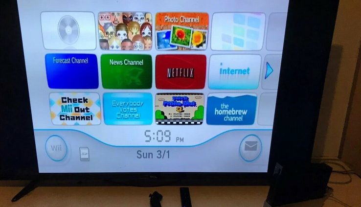 Nintendo Wii Dim Console WITH HOMEBREW CHANNEL NO RESERVE