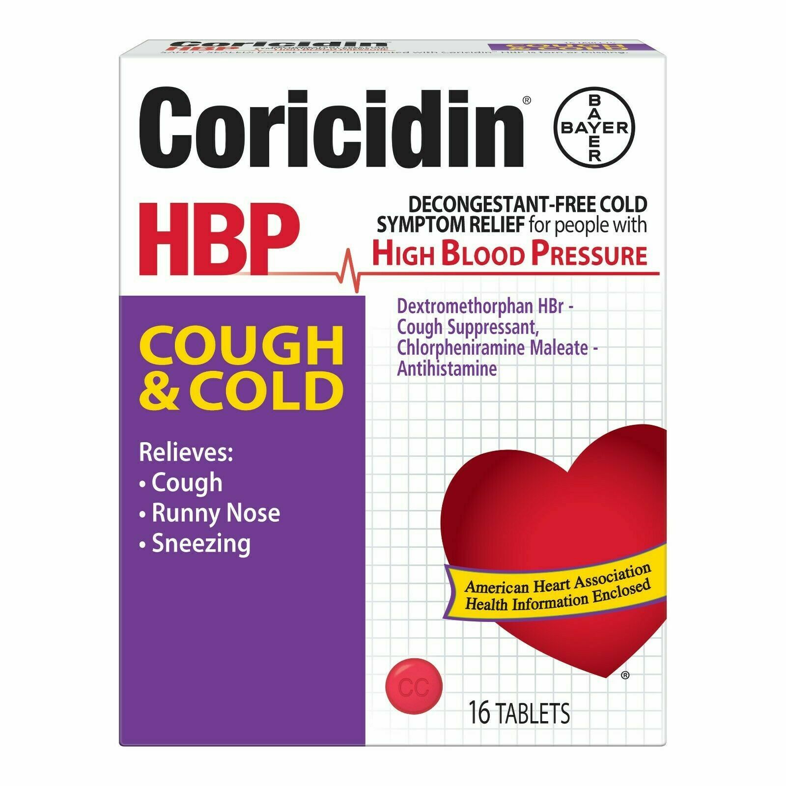 Coricidin HBP Cough and Cool with Antihistamine and Cough Suppressant