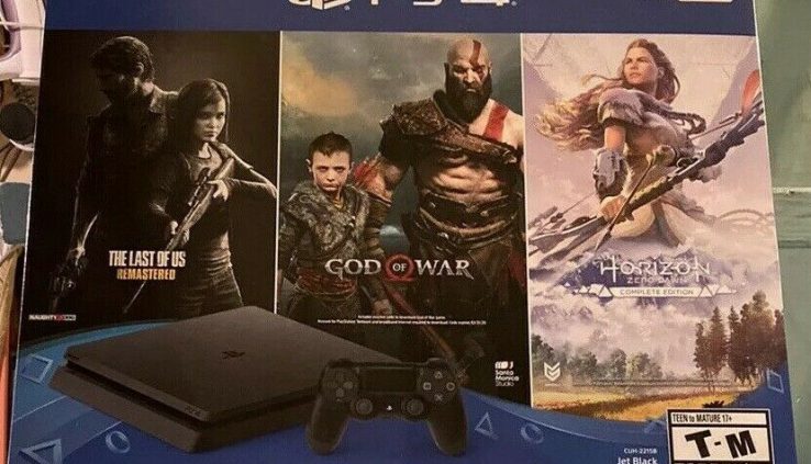 PS4 PlayStation 4 Sony 1TB Slim Murky Friday 3 Game Bundle God of Conflict NEW Sealed