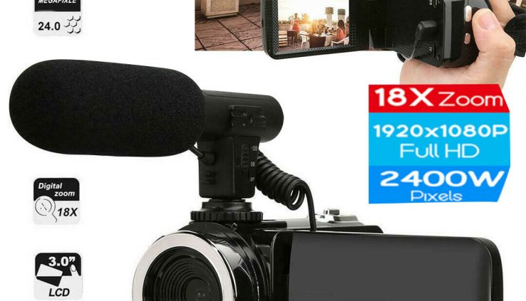 Camcorder Video Digicam,Ultra HD 3 whisk 18X  Vlogging Digicam 24MP Microphone
