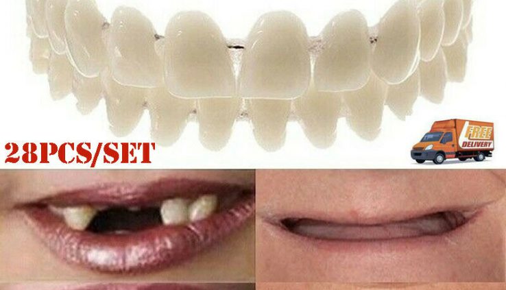 28PCS FULL SET Dental Artificial Resin Spurious False Teeth Denture Upper