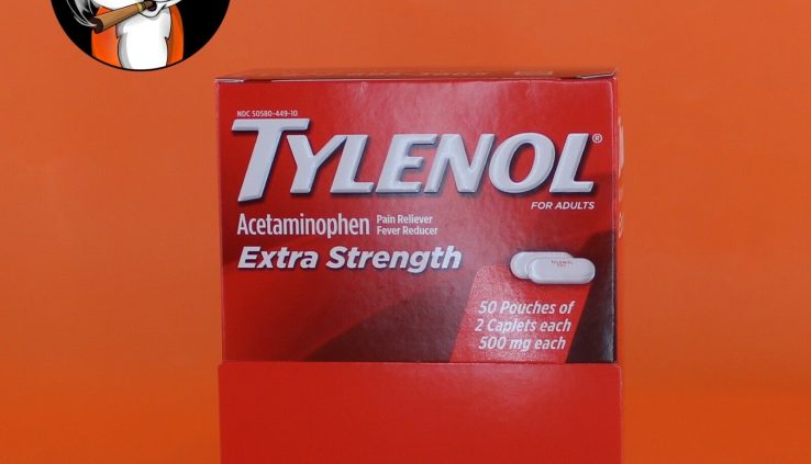 TYLENOL Further Strength Anguish Fever Reduction Reducer 50 Pouches of 2 Caplets