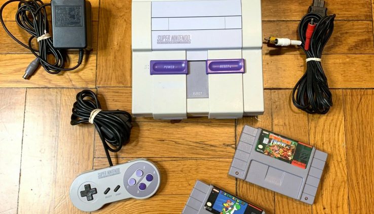 Tall Nintendo SNES Normal Console OEM System Situation w/ Mario World