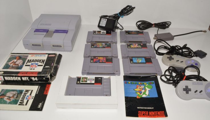 Long-established Examined Figuring out Nintendo console with lot of 7 games SNES B825