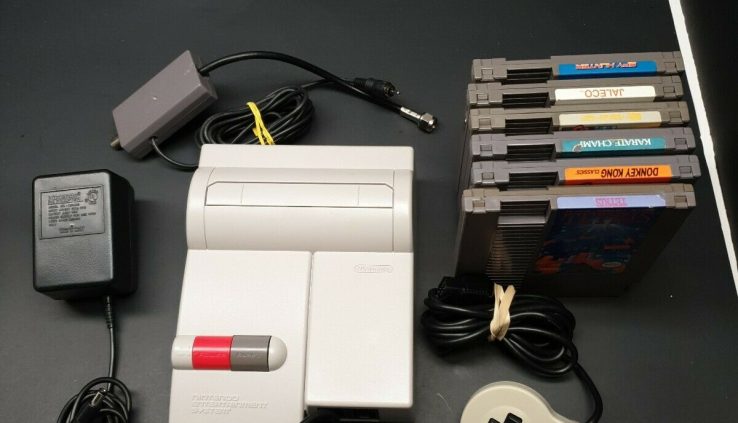 Nintendo NES-101 ORIGINAL TOP LOADER Console Machine w/6 Sport Bundle