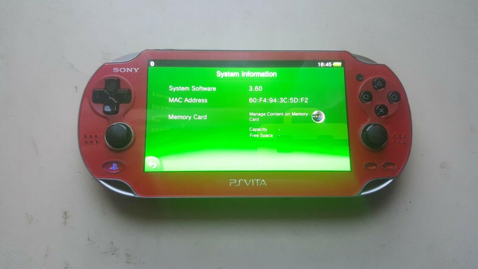Sony PS Vita 1000 Cosmic Crimson OLED Handheld Gadget / 3.60 Fw