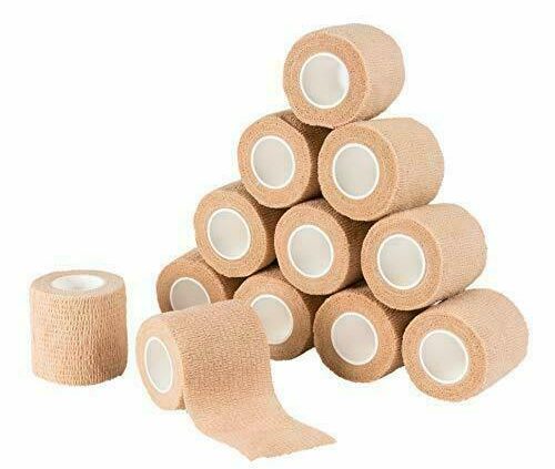 12 Pack 2″ Self Adhesive Cohesive Bandage Stretch Wrap First Reduction Elastic Tape