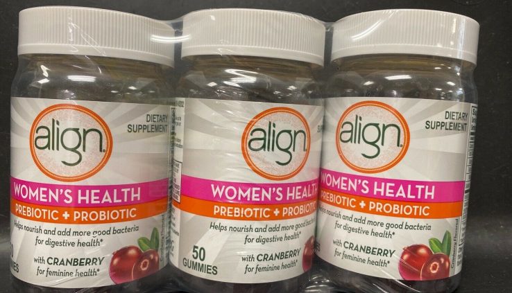 ALIGN WOMEN’s Effectively being Prebiotic + Probiotic THREE 50 Depend total 150 Gummies NEW