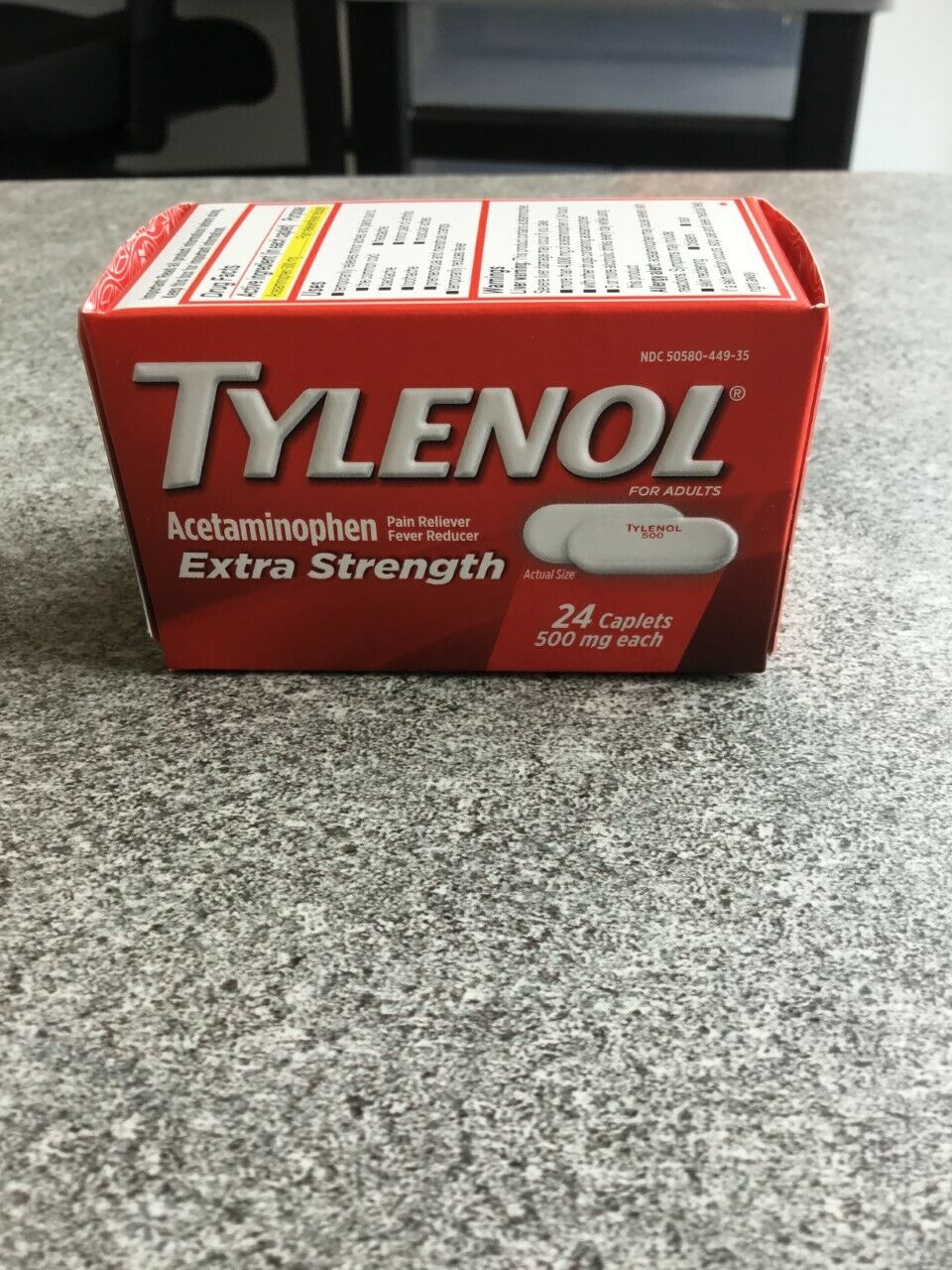 TYLENOL Extra Strength Acetaminophen 500 mg Caplets 24 ct | Exp 05/23 ...