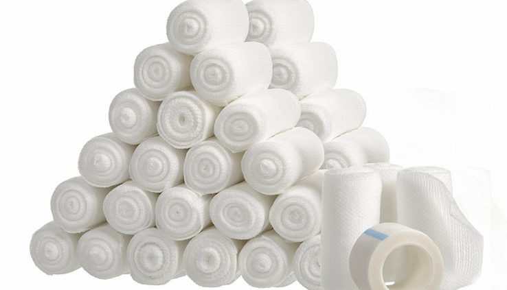 forty eight Gauze Bandage Rolls with Medical Tape, FDA Licensed First Again Ache Care