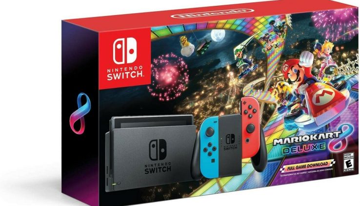 Mark Modern Nintendo Swap Bundle with Mario Kart 8 Deluxe – Neon Red/Blue