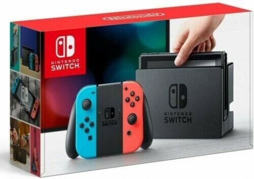 Nintendo Switch – 32GB Gray Console (with Neon Red/Neon Blue Pleasure-Con)NEW IN HAND