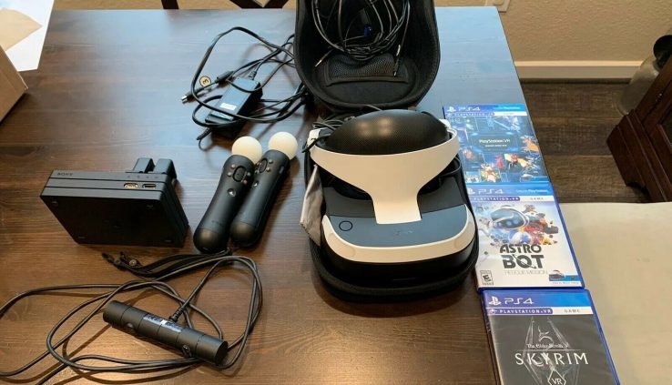 Sony PlaystationVR With Switch Controllers, Case, & Sport
