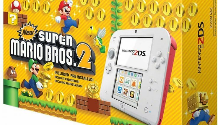 Nintendo 2DS Accumulated Properly-organized Mario Bros. 2 Bundle 4GB Handheld System Scarlet Crimson