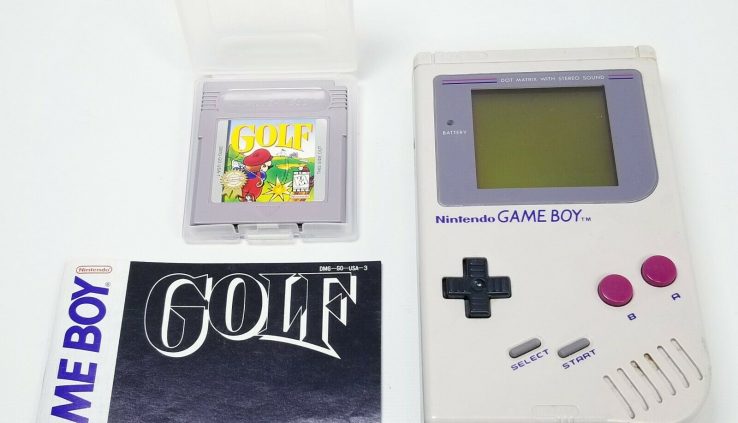 Nintendo Sport Boy Fashioned DMG-01 w/ Golf Cartridge & Manual