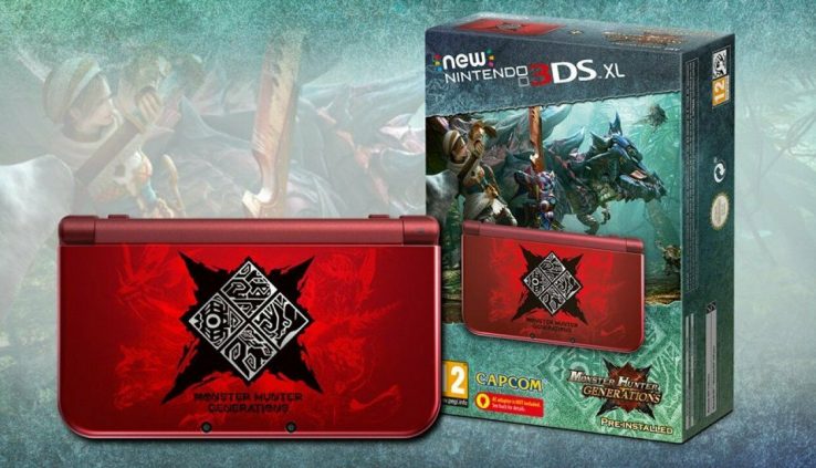 Nintendo Modern 3DS XL Monster Hunter X Generations Red Version w/ 128GB SD Make stronger