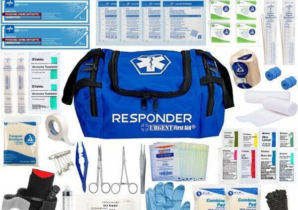 FIRST AID TRAUMA RESPONDER BAG FULLY STOCKED BUG OUT BAG MEDICAL KIT PREPPING