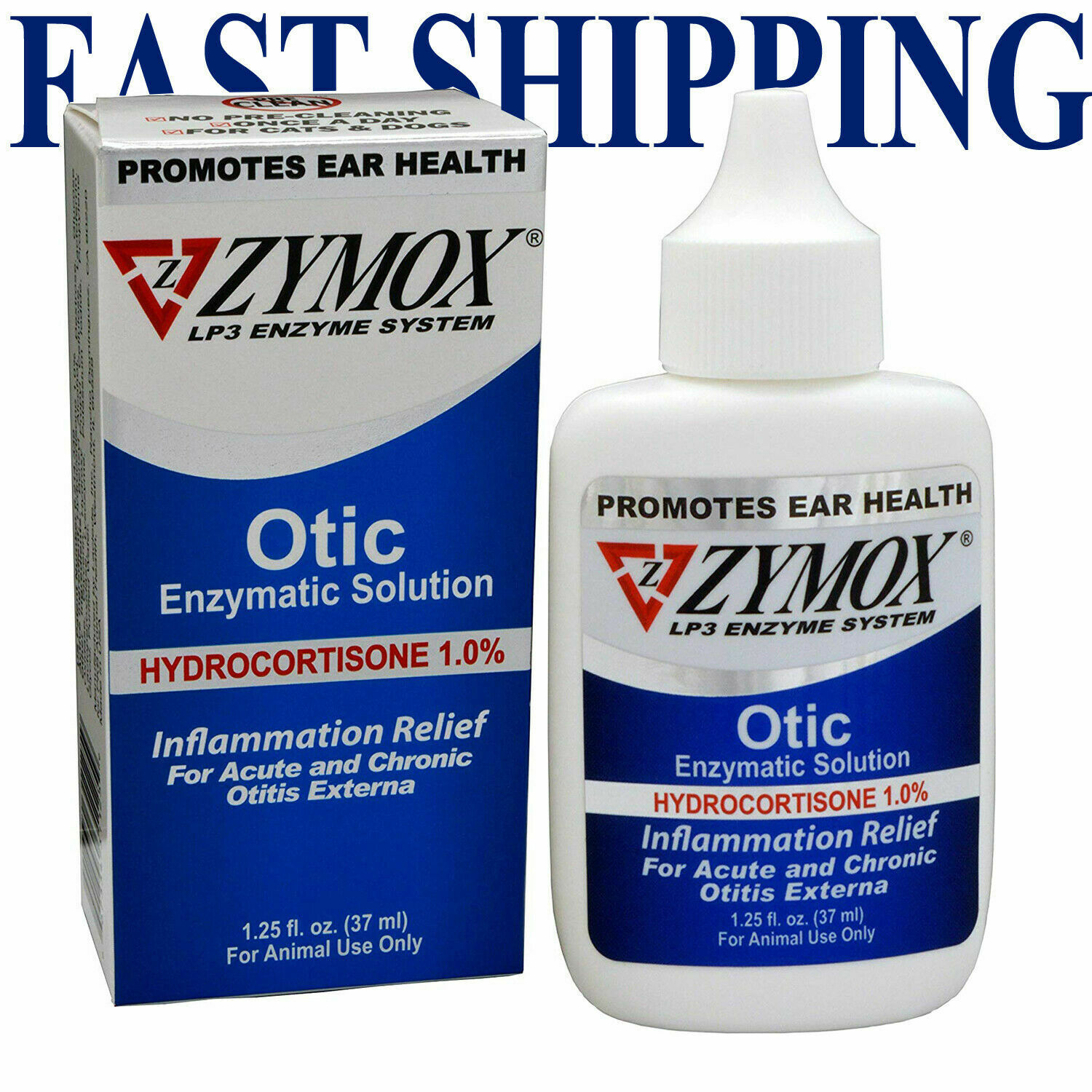 1.25oz Zymox Otic Pet King Set Otic Pet Ear Treatment With 1.0% 