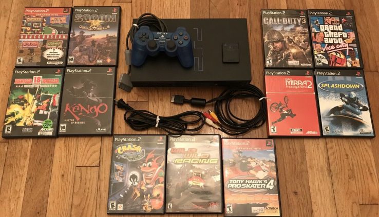 PS2 Beefy Console 39001 Sony PlaystationBundle – 11 Games Controller Memory Card