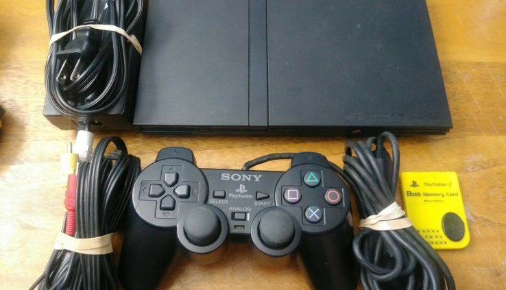 PlayStation 2 PS2 Slim Console Unlit – Involves controller and adapters