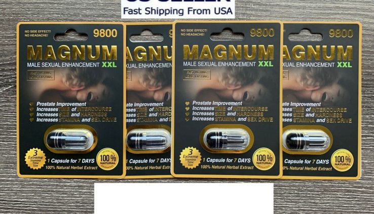 9800 XXL MAGNUM Simplest Sex Pill Natural Pills For Men 4 Pack
