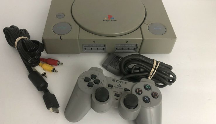 Sony PlayStation 1 PS1 Console w/ Cord Cable Grey SCPH-5501 TESTED WORKING