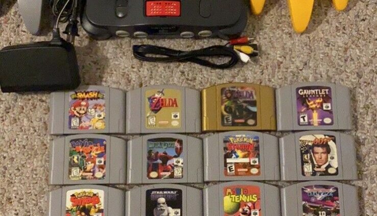 n64 bundle With 4 Controllers & 17 Video games.  Be taught First!!