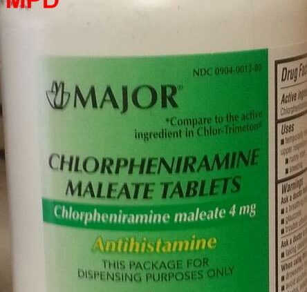 1000 CHLORPHENIRAMINE 4MG TABLETS (GEN CHLORTRIMETON) Exp in 365 days or longer