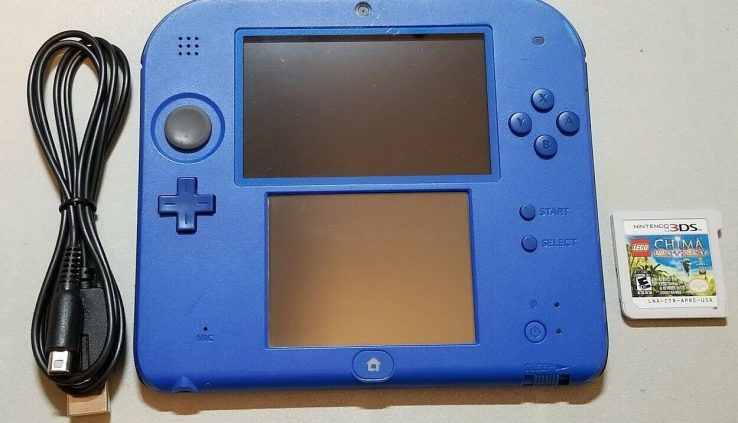 Nintendo 2DS Console – Electric Blue With Stylus, Charger, and Game