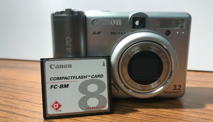 Canon PowerShot A70 3.2MP Digital Camera 8MB – Fully Life like – Free Shipping!