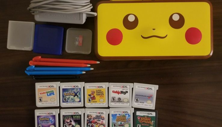 Nintendo 2ds xl pikachu edition + games and more!