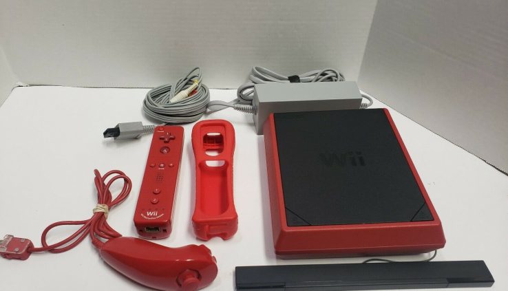 Nintendo Wii Mini Restricted Version Red Console Machine RVL-201 Tested draw! BG