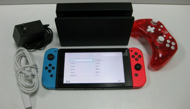 Nintendo Switch Console Neon Blue and Neon Red 32 GB Bundle