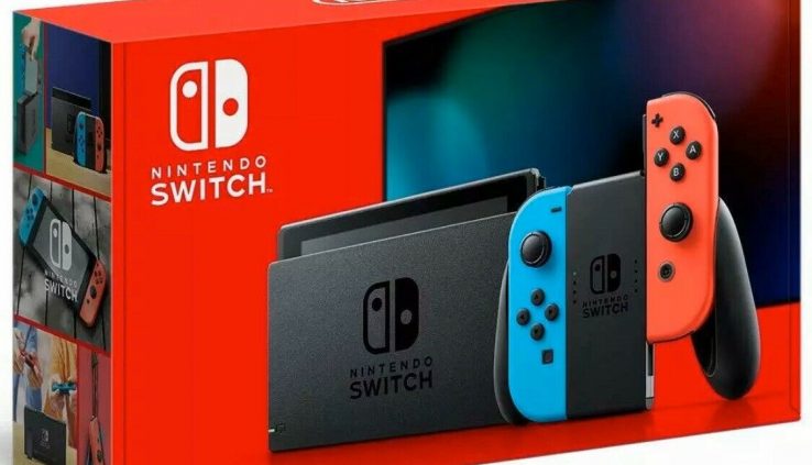 New Version Nintendo Switch 32 GB Console – Neon Blue/Crimson Pleasure-Con HAC-001
