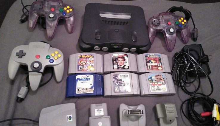 N64 With Games And Controllers