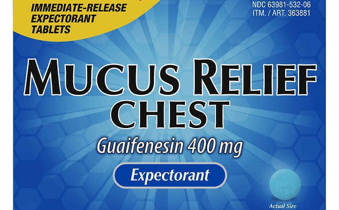 Kirkland Mucus Reduction Guaifenesin 400mg Chest Expectorant 200 400 600 800 Tablet