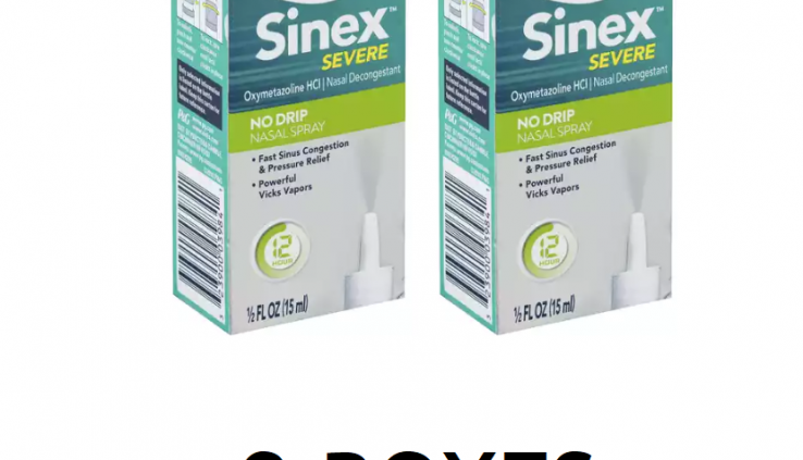 2 Vicks Sinex Severe Nasal Nose Spray No Drip 12 Hour Vapors Sinus Congestion