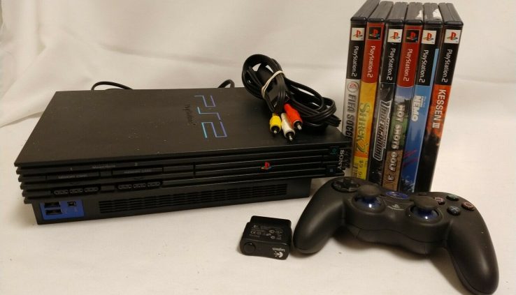 PlayStation 2 PS2 Chunky Console Bundle With Wireless Controller & 6 Video games Tested 2