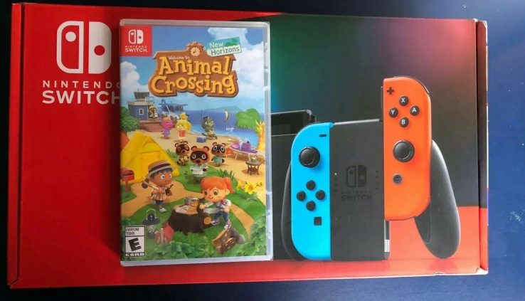 Nintendo Switch Cons Neon Pleasure Console NEWEST MODEL + Animal Crossing SHIPS TODAY